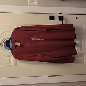Duluth Trading Co.  Men's Burly Thermal Henley Shirt. 2XL  Dark Red.